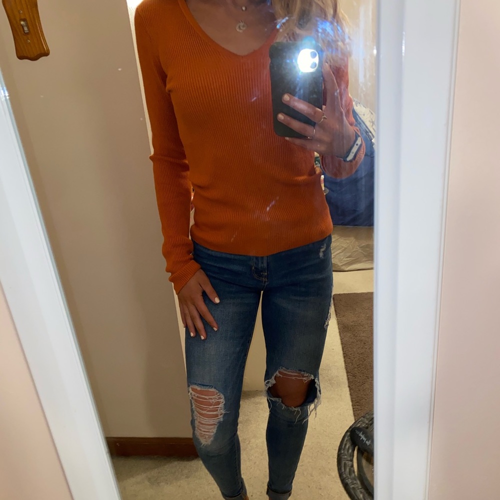 BIACCI long sleeve orange top